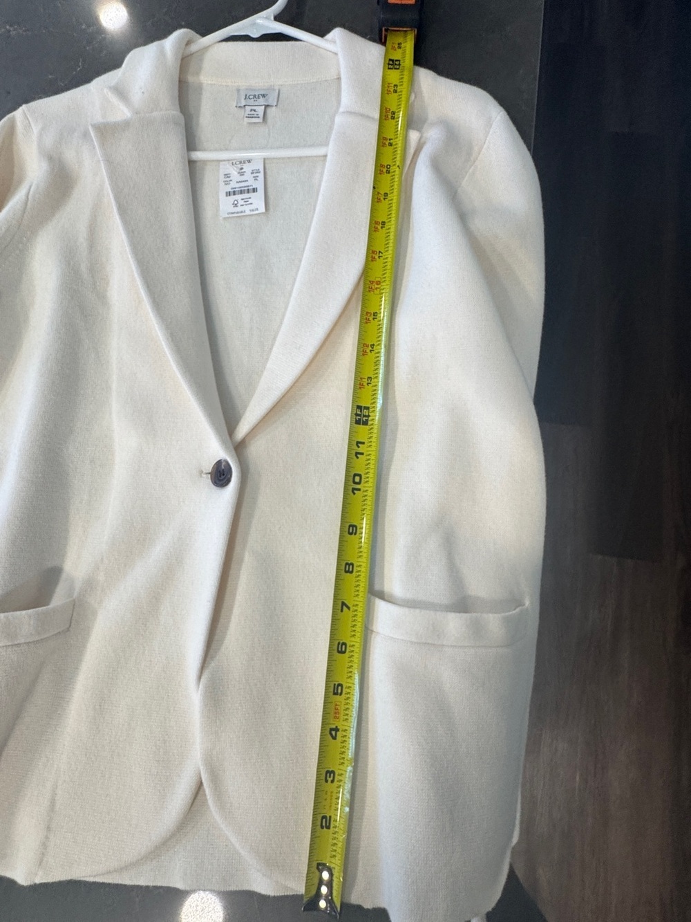 J. Crew Cream Women's Sweater Blazer w pockets. NWT Sz L petite - Picture 8 of 9